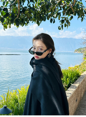 防紫外线猫眼粉框墨镜偏光高级感