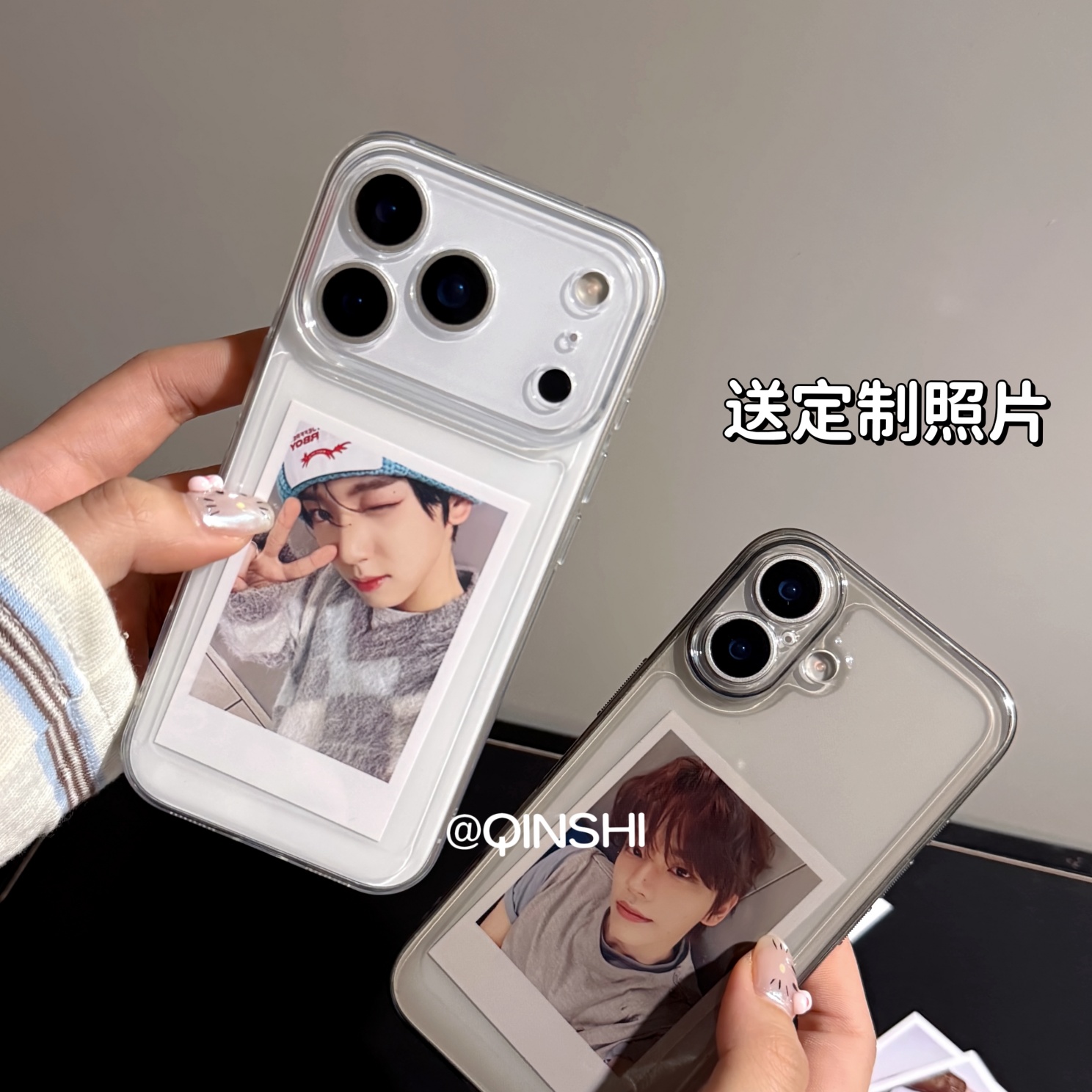 勤仕 ins小众简约透明太空壳iphone17适用苹果16promax手机壳15情侣DIY打印放照片14定制13Pro小卡12软11硅胶