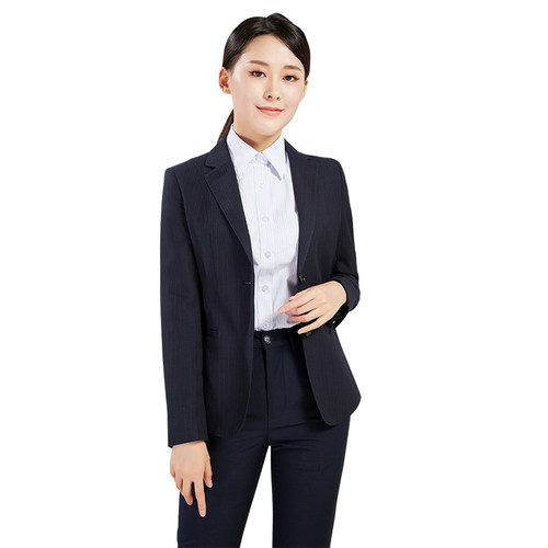 新款中行条纹马夹制服西装套装