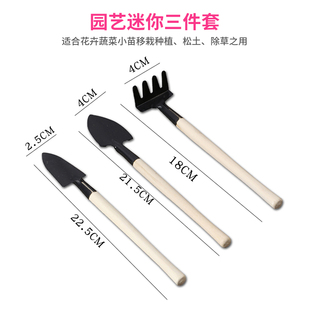 家庭多肉园艺工具套装小铲子迷你三件套养种花盆栽家用喷雾小水壶
