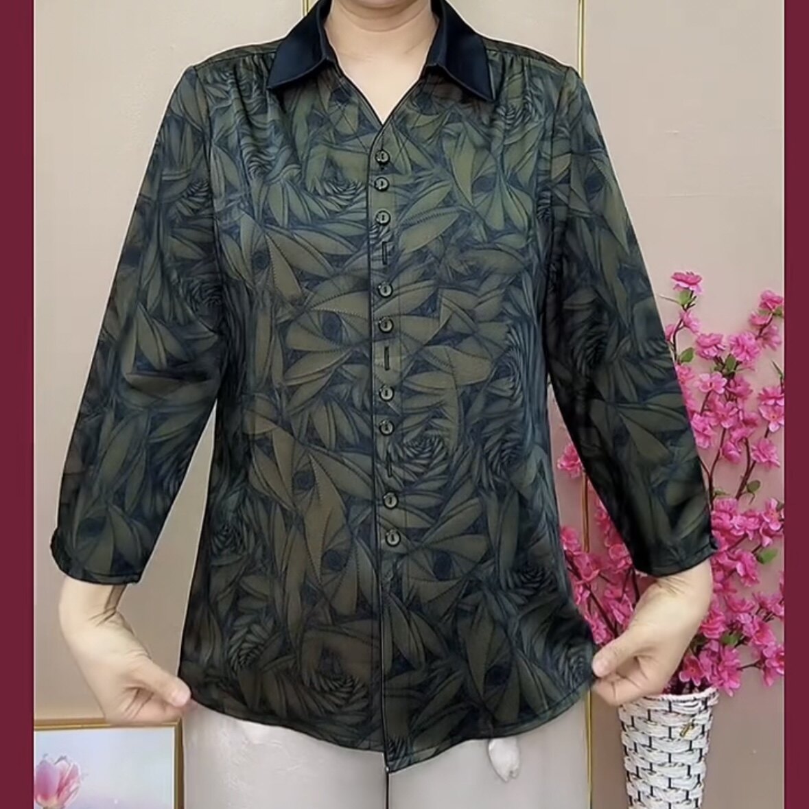 夏季新款女士花色薄款妈妈装开衫