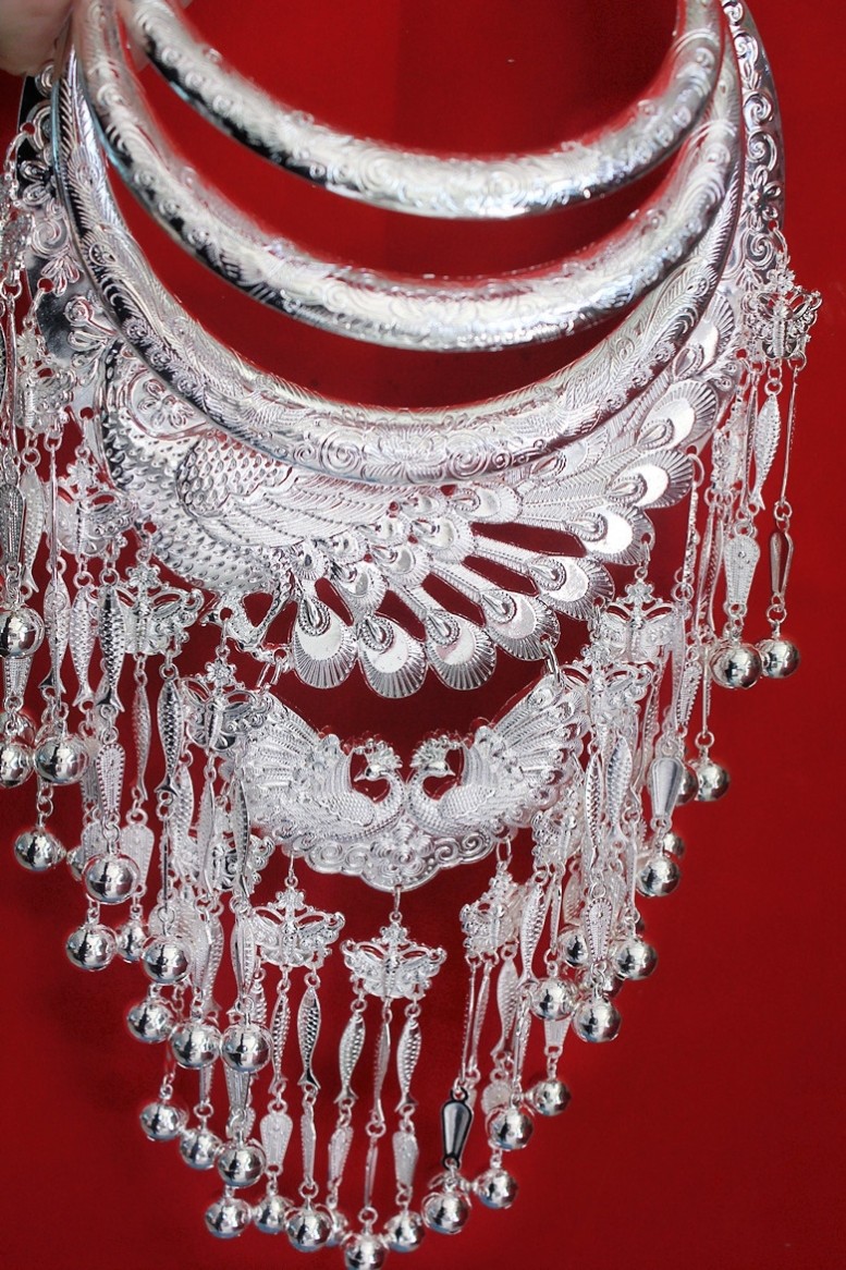 彝族银饰项链儿童苗寨活动配饰舞台少数民族傣族表演颈饰脖饰艺术