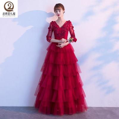 大码胖mm敬酒服新娘礼服遮肚子2024新款修身显瘦长袖回门结婚现代