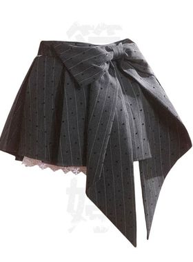 少也眼长腿buff 灰色半身裙女夏季A字百褶裙显瘦包臀裙小众短裙