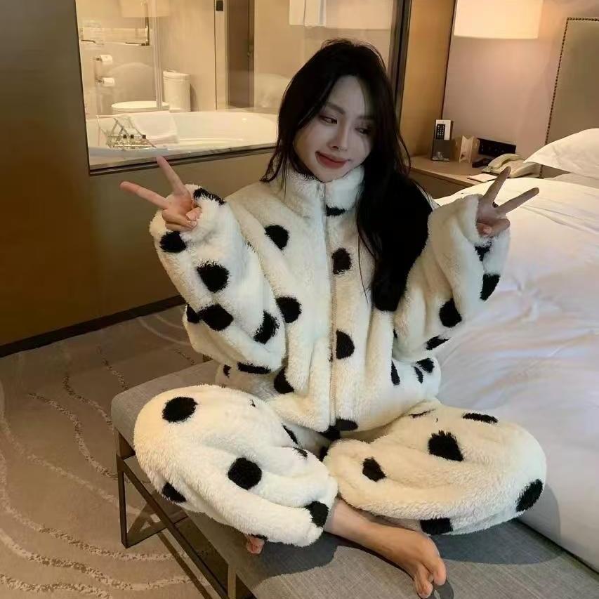 北极绒拉链设计北极绒冬季居家服