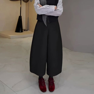 加绒九分阔腿裤女2025秋冬新款宽松显瘦超好看遮肉遮胯直筒裤子