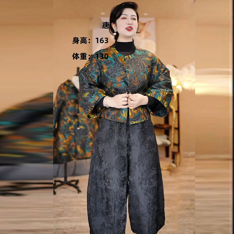 新中式国风一整套复古提花两件套高端轻奢外套气质显瘦阔腿裤套装,女装/女士精品,时尚套装,淘宝优惠券,粉丝福利购,淘宝优惠卷