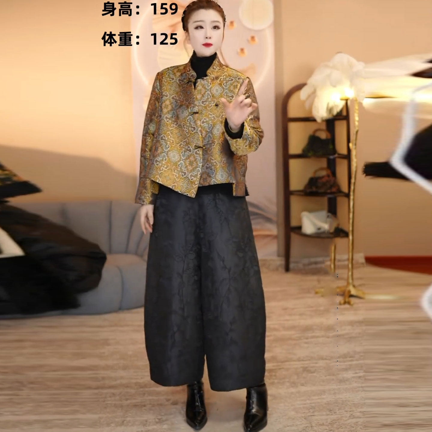 新中式盘扣加棉棉衣棉裤套装女大码冬装新款立领棉服+夹棉九分裤,女装/女士精品,时尚套装,淘宝优惠券,粉丝福利购,淘宝优惠卷