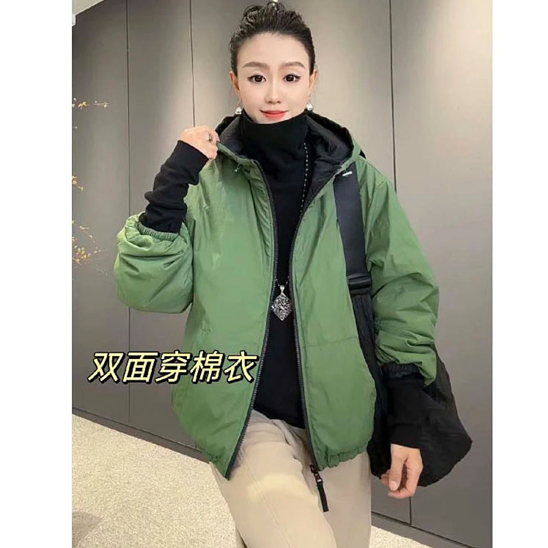 常规款棉衣韩版宽松羽绒服两面穿