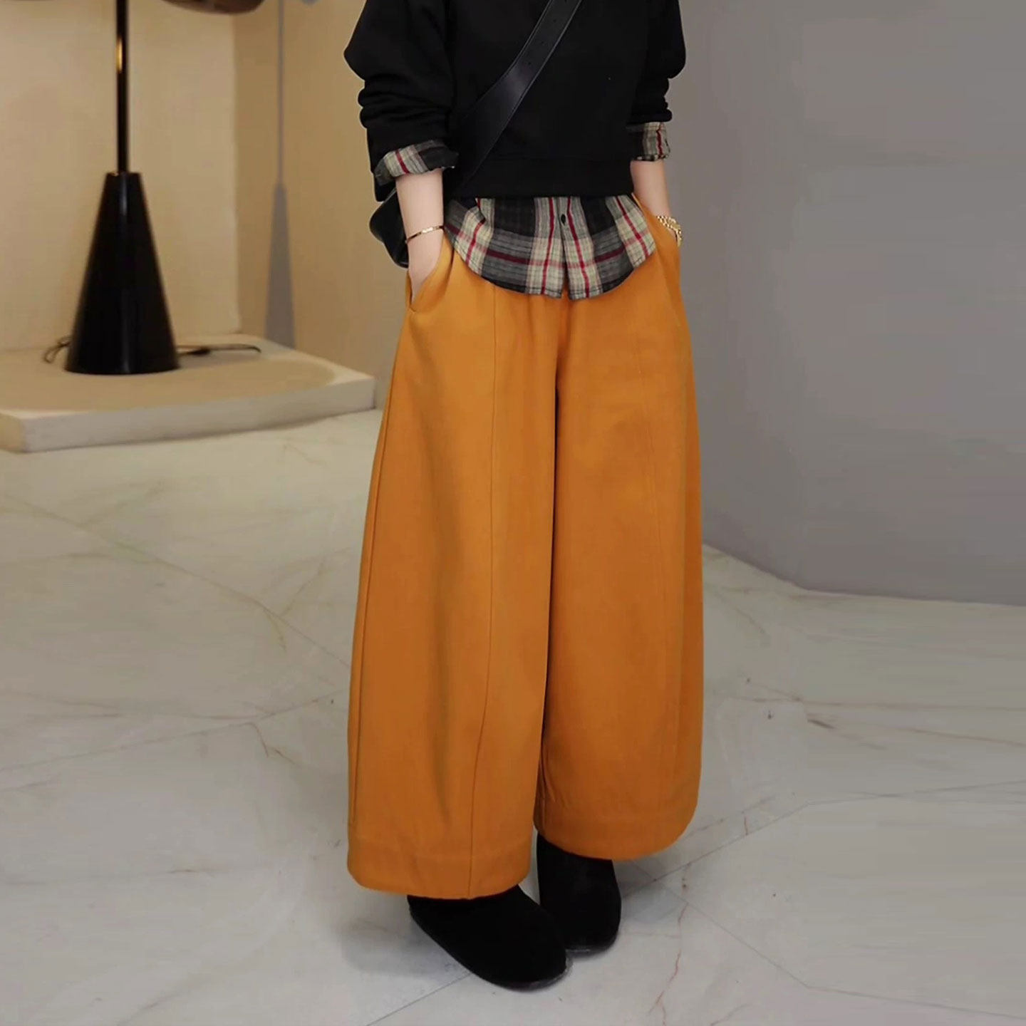 休闲加绒加厚牛仔阔腿裤女2026秋冬新款高腰九分气球裤大码裤子潮,女装/女士精品,牛仔裤,淘宝优惠券,粉丝福利购,淘宝优惠卷