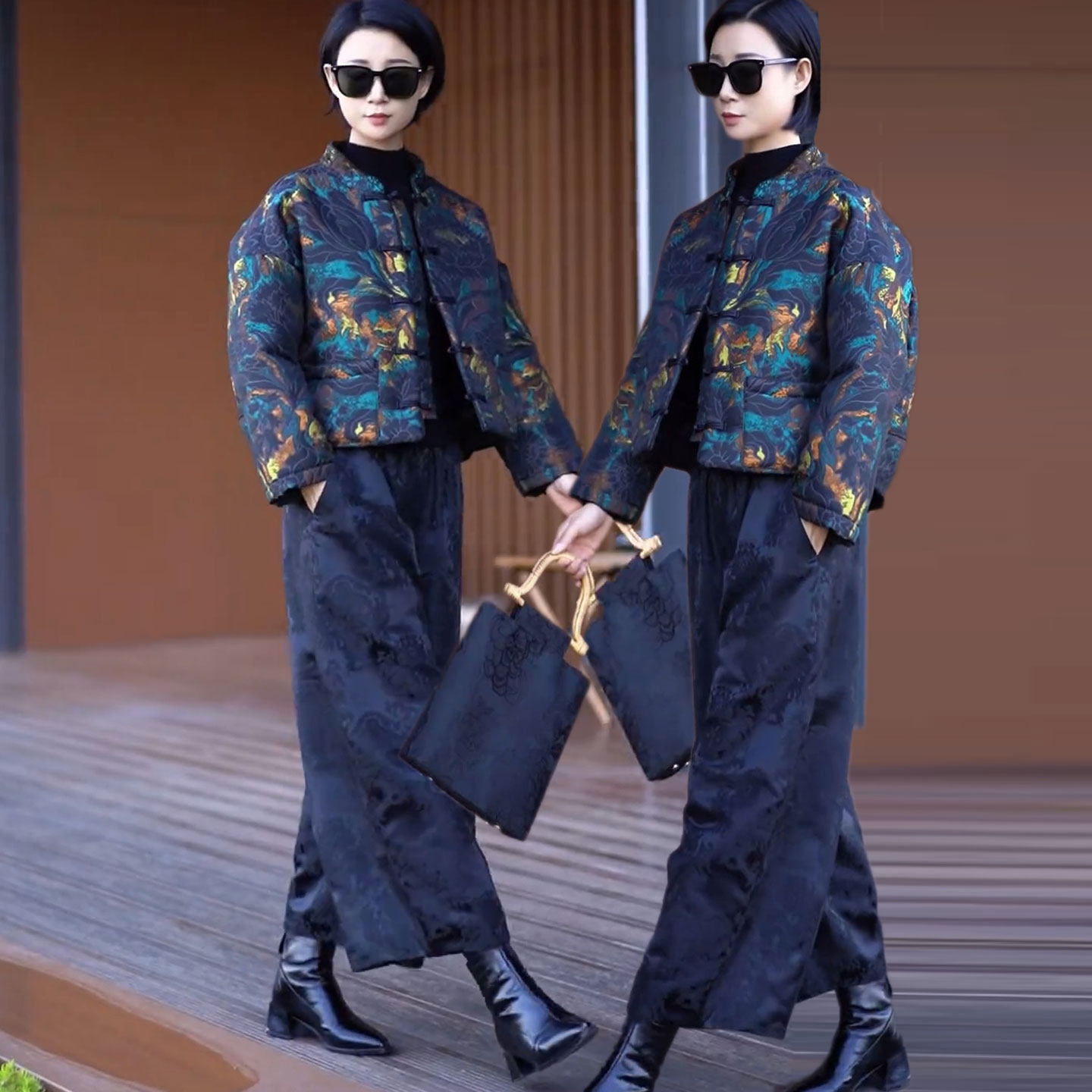 大码中式加棉棉衣棉裤套装女秋冬新款盘扣棉袄+时尚花苞裤两件套,女装/女士精品,时尚套装,淘宝优惠券,粉丝福利购,淘宝优惠卷