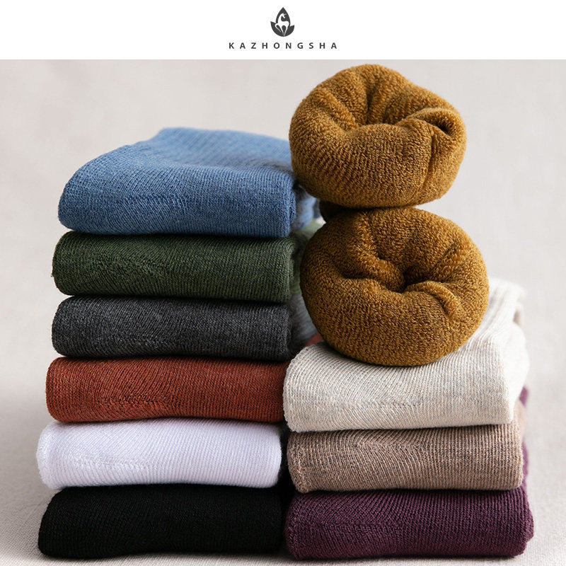 袜子女中筒袜纯棉秋冬堆堆袜加厚保暖加绒长筒袜冬季女士棉袜长袜