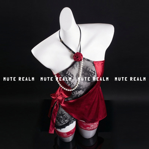 谧境空间「名利宴会」永夜玫瑰系带连衣裙蕾丝性感睡裙qqny