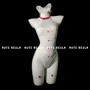 qqny 谧境空间「致命裁切」性感纯欲风内衣心动挂扣开当连体衣套装