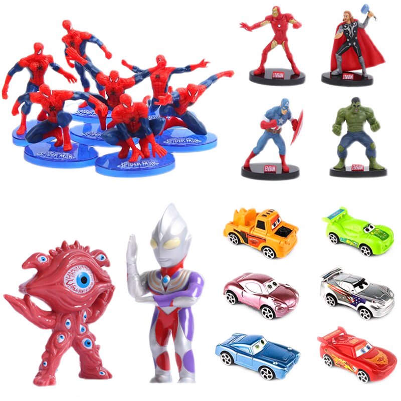 蜘蛛侠蛋糕装饰生日皇冠挖土机羽毛翅膀复仇者联盟美国队长摆件