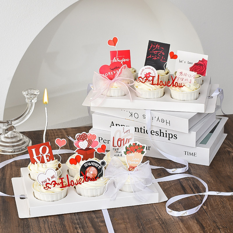 情人节520蛋糕装饰情侣爱心卡片插牌丝带i love you亚克力插件,节庆用品/礼品,节日装扮用品,淘宝优惠券,粉丝福利购,淘宝优惠卷