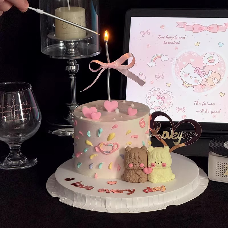 214情人节网红情侣蛋糕装饰抱抱小熊摆件爱心卡片love亚克力插件,节庆用品/礼品,节日装扮用品,淘宝优惠券,粉丝福利购,淘宝优惠卷