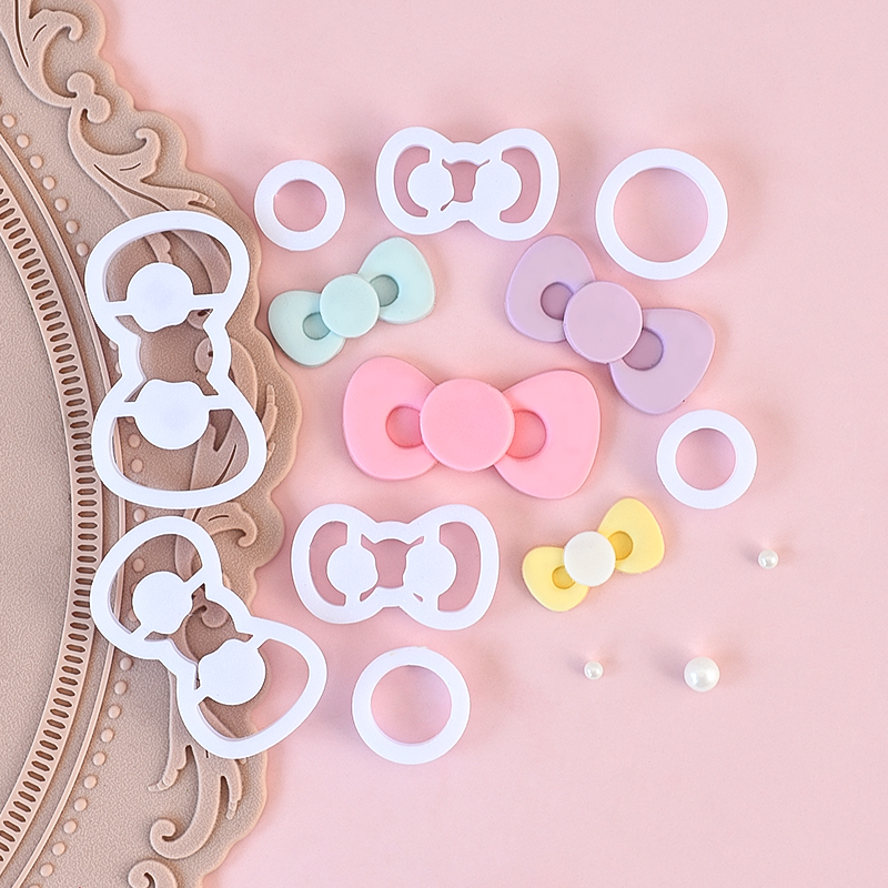 糖堡森林卡通大中小蝴蝶结diy翻糖切模蛋糕装饰烘焙模具塑料压模