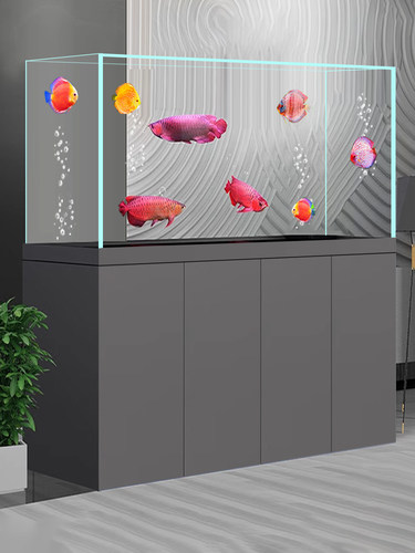 无管部件缸底过滤鱼缸客厅大卓超白玻璃宁无管集成拉筋龙鱼缸
