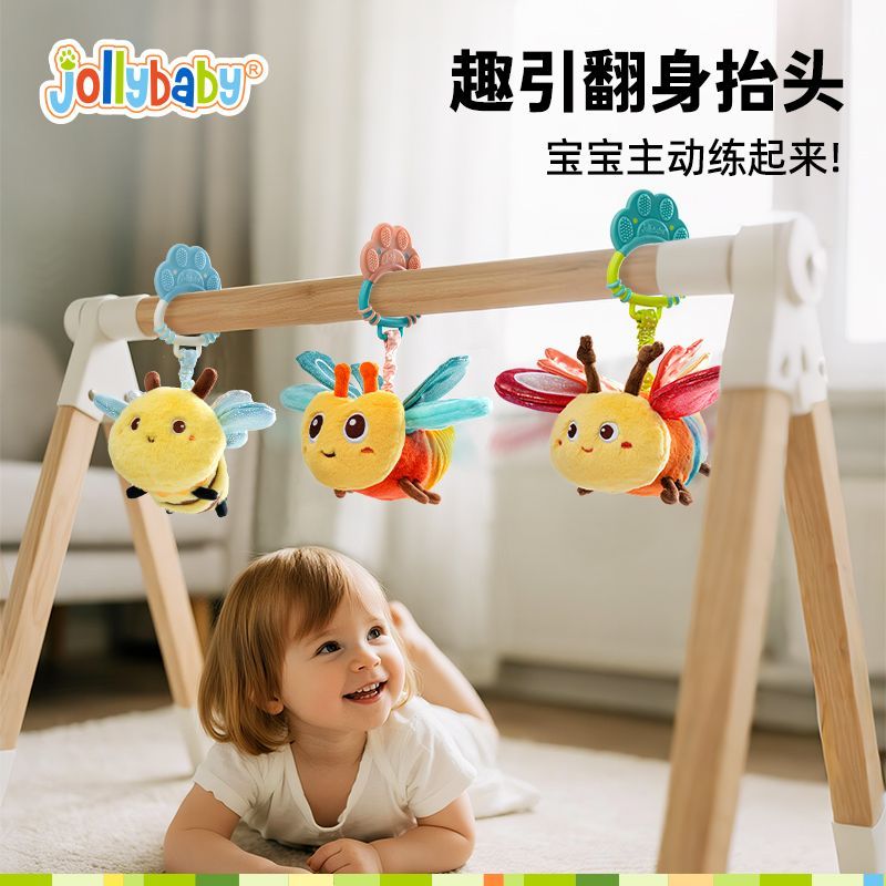 Jollybaby动感昆虫毛绒玩具婴儿可啃咬宝宝唱歌早教安抚牙胶玩偶