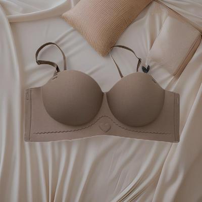 仙诺外扩型无痕内衣女小胸聚拢显大无肩带防滑收副乳无钢圈文胸罩