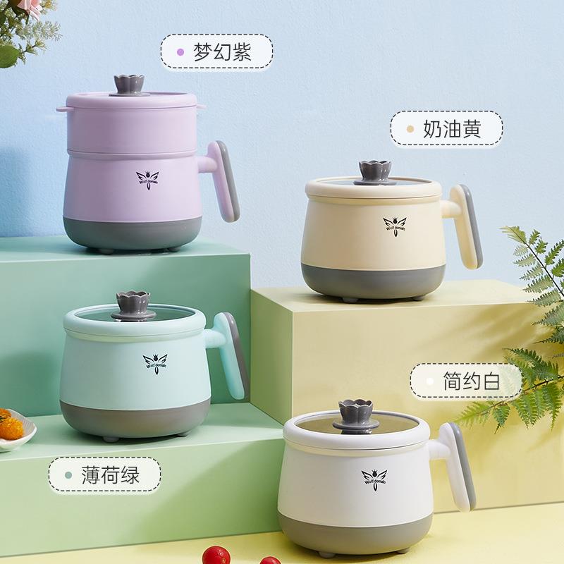E型单柄智能不粘触控学生宿舍家用电火锅迷你蒸锅单双人电煮锅