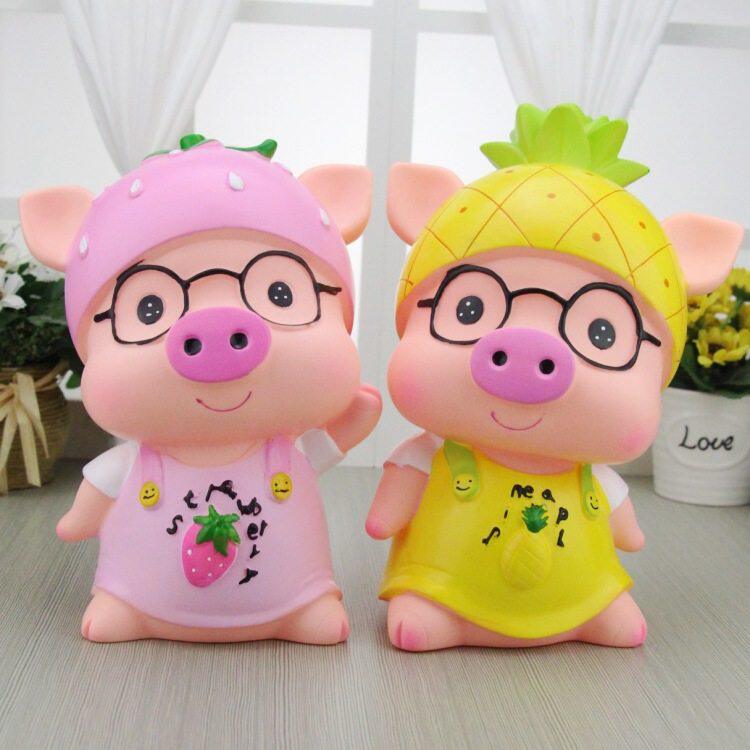 创意大号卡通搪胶存钱罐 可爱猪储蓄罐 大容量儿童节礼物直