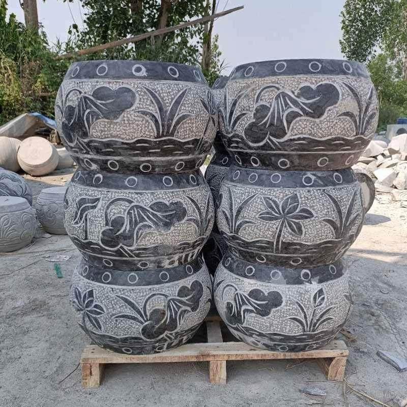 石雕柱墩础石天然青石庭院柱墩石柱顶石石柱墩柱墩底座空心柱墩