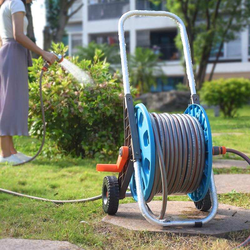 水带收卷器带喷头家用浇水神器花园多功能水枪洗车抢收纳架套装