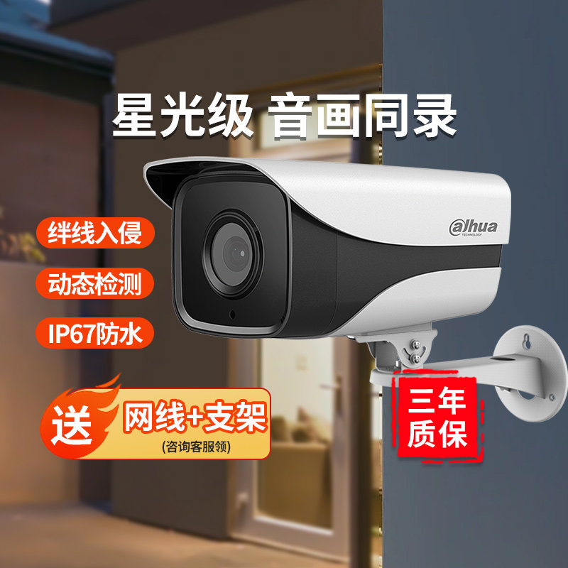 大华400万poe网络摄像头星光夜视室外摄影监控器DH-IPC-HFW2433M