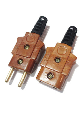 耐高温插头10A40安圆脚插头220V公母对插电缆连接头帕灯光电源箱