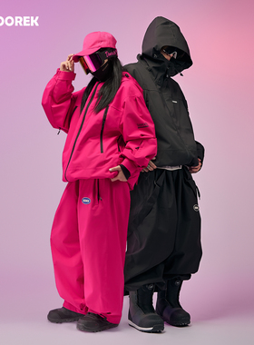 DOOREK25新款3L滑雪服套装男女日系加棉防水透气适合单板双板山系