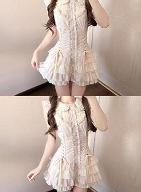 茉莉白jasmine粉色“少女心事 ”古早甜美连衣裙