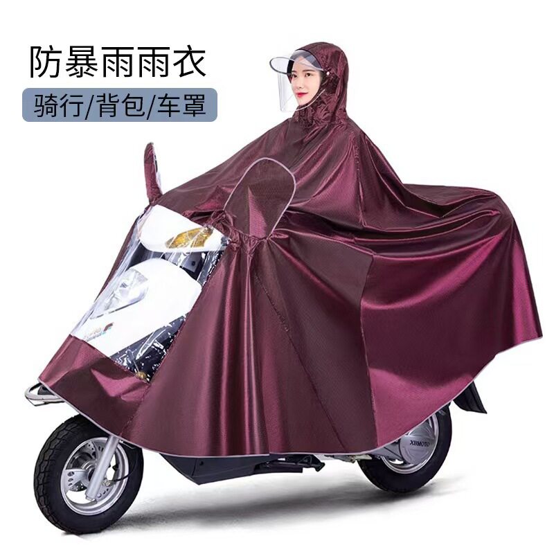 特厚雨衣提花电动车摩托