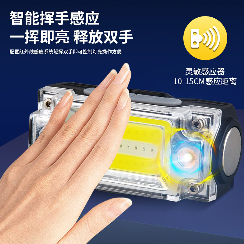 感应头灯长续航野外强光
