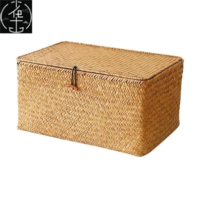 Rattan woven storage basket bamboo woven grass woven storage