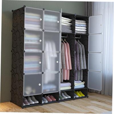 wardrobe storage assembly plastic ark bedroom almirah 衣柜门