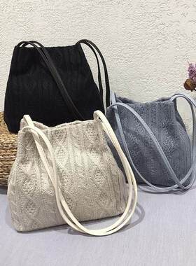 19autumn Fashion women handbags leisure knitted bag for girl