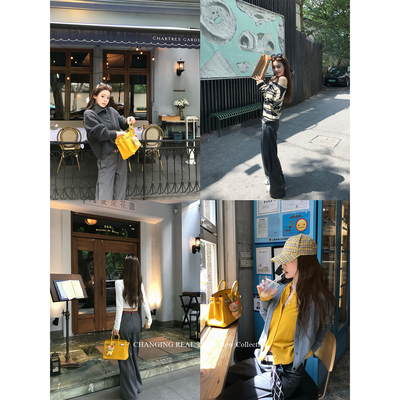 CHANGINGREAL灰色阔腿西装裤女