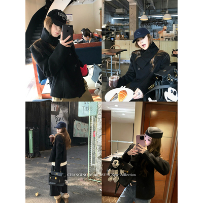 CHANGINGREAL黑色双面尼外套