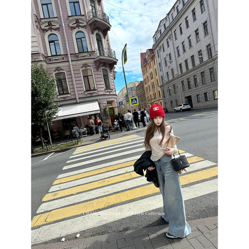 复古显瘦宽松垂感裤子
