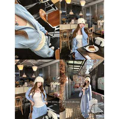 CHANGINGREAL蓝色运动卫衣套装