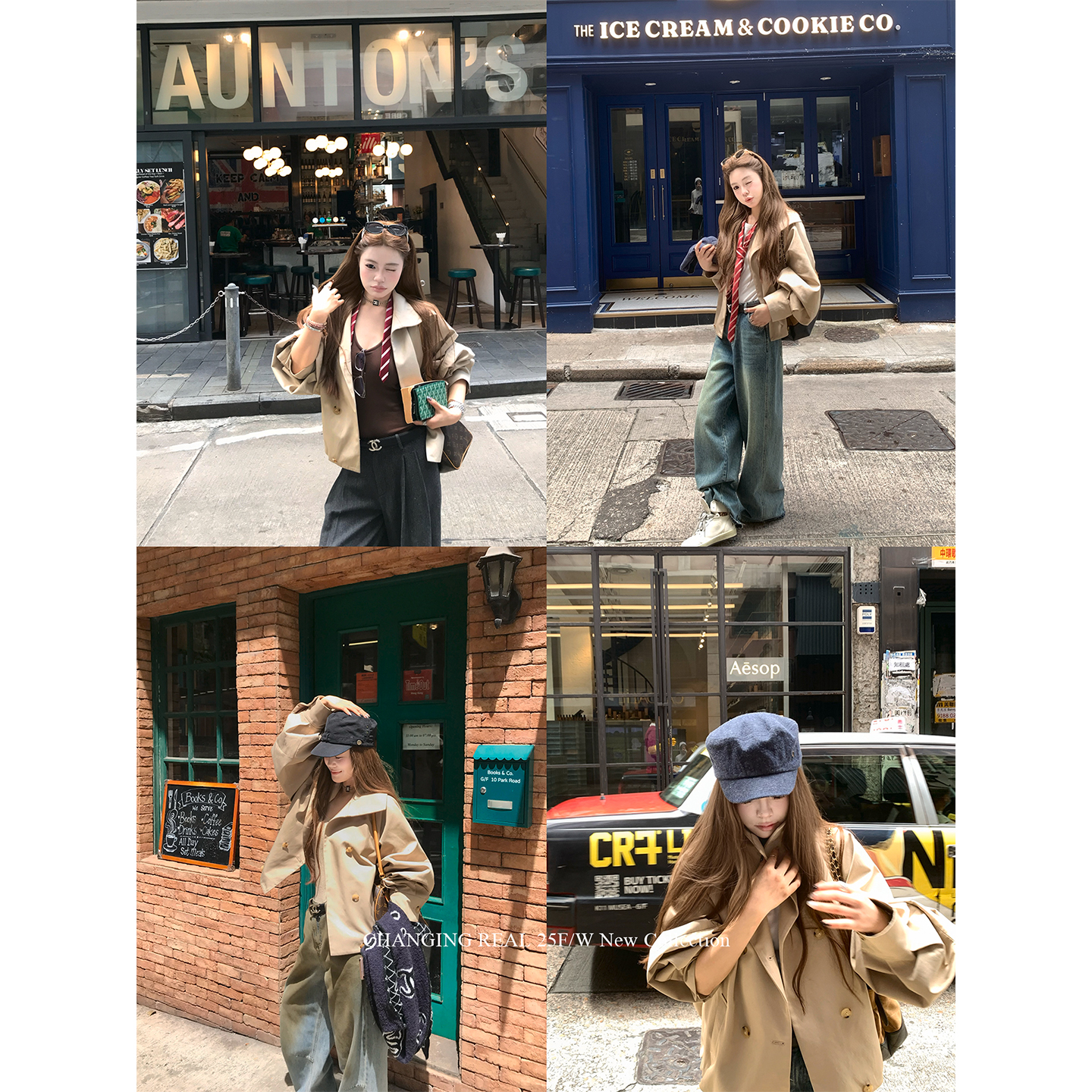 CHANGINGREAL卡其色短款风衣女