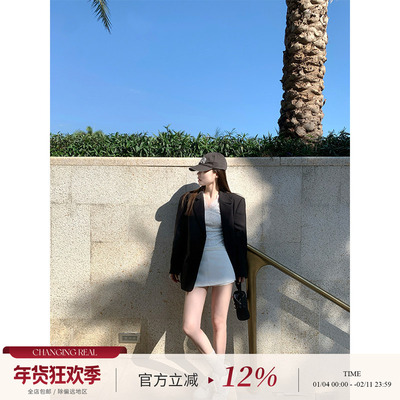 CHANGING REAL 左岸杜罗岛 黑色西装高级感气质百搭休闲西服女