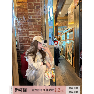 CHANGINGREAL慵懒棉麻衬衫套装