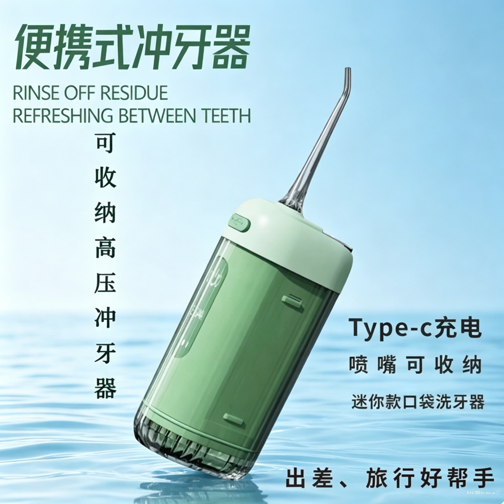 迷你伸缩医用冲牙器微气泡清洁力家用出差便携牙套清洗电动水牙线