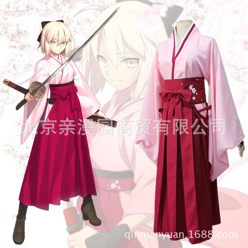 Fate/Grand Order 樱saber冲田总司cos服粉和服cosplay服装在类目 女装/女士精品, 唐装/民族服装/舞台服装, 民族服装/舞台装中 - 来自Buy2taobao.com提供专业的淘宝代购服务