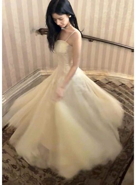 GJFD【自然溢彩】立体蝴蝶蕾丝连衣裙法式重工高级感网纱气质礼服