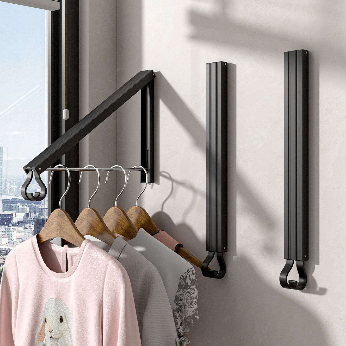 隐形晾衣架阳台可伸缩神器