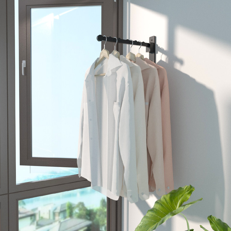 衣柜挂衣架侧面墙上折叠挂钩门后墙壁挂衣钩申缩挂架免打孔柜子勾